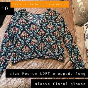 Cropped long sleeve blouse